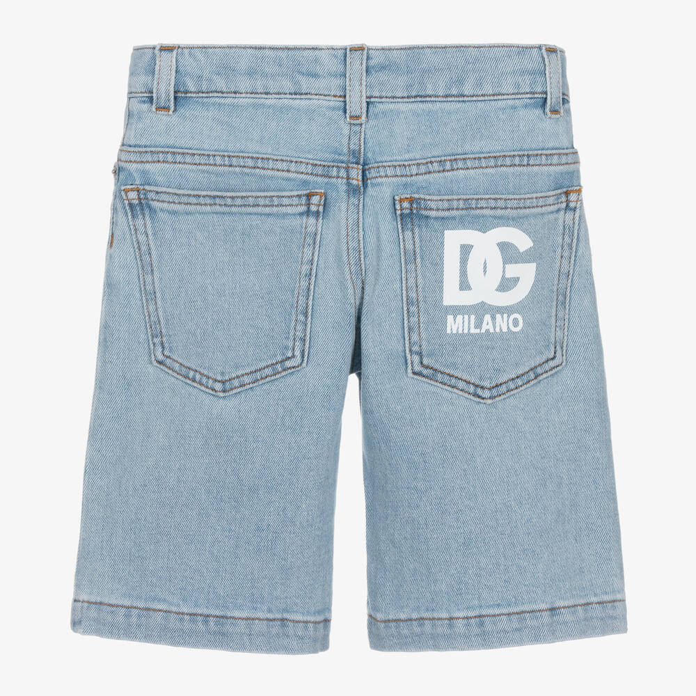 Dolce & Gabbana-Boys Light Blue Denim DG Shorts | Childrensalon Outlet