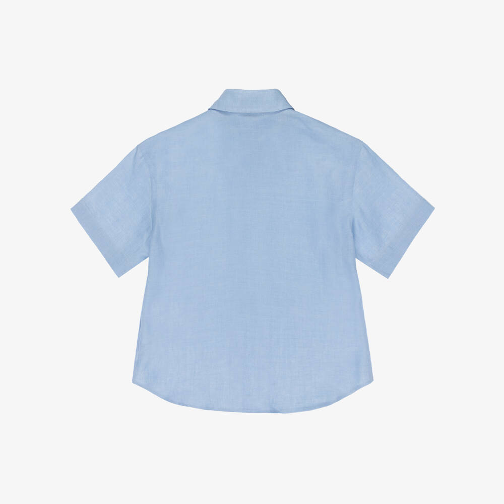 Dolce & Gabbana-قميص كتان أزرق فاتح للأولاد | Childrensalon Outlet
