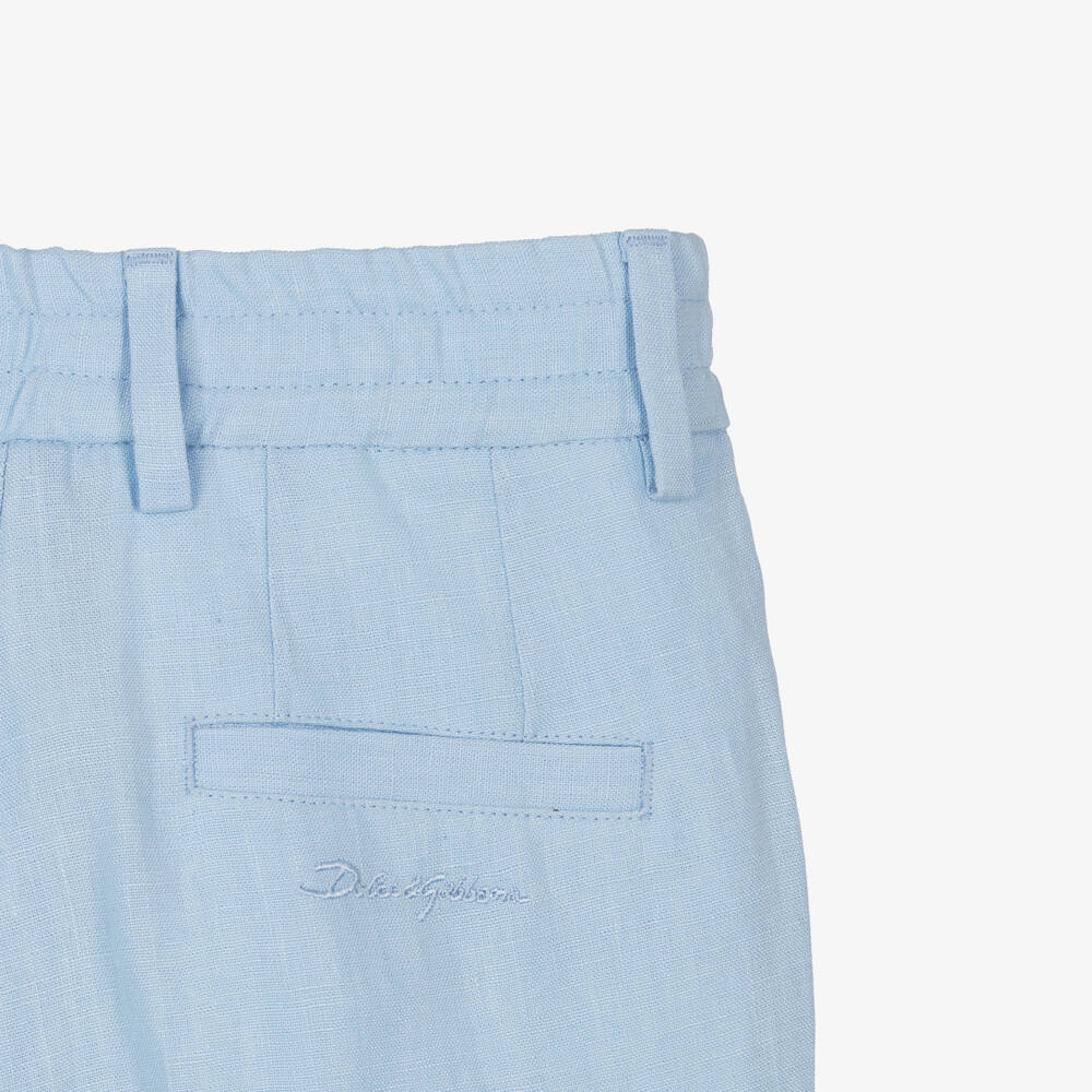 Dolce & Gabbana-Boys Light Blue Tailored Shorts | Childrensalon Outlet