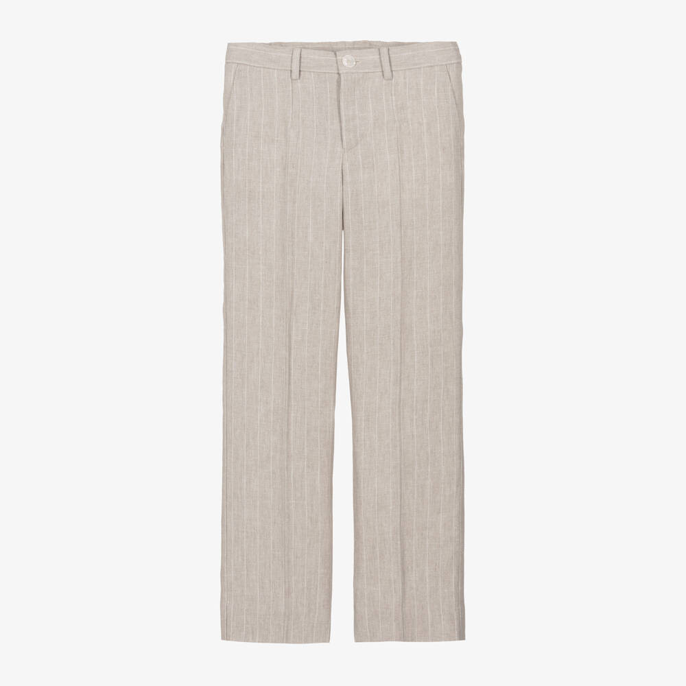 Dolce & Gabbana-Boys Linen Striped Trousers | Childrensalon Outlet