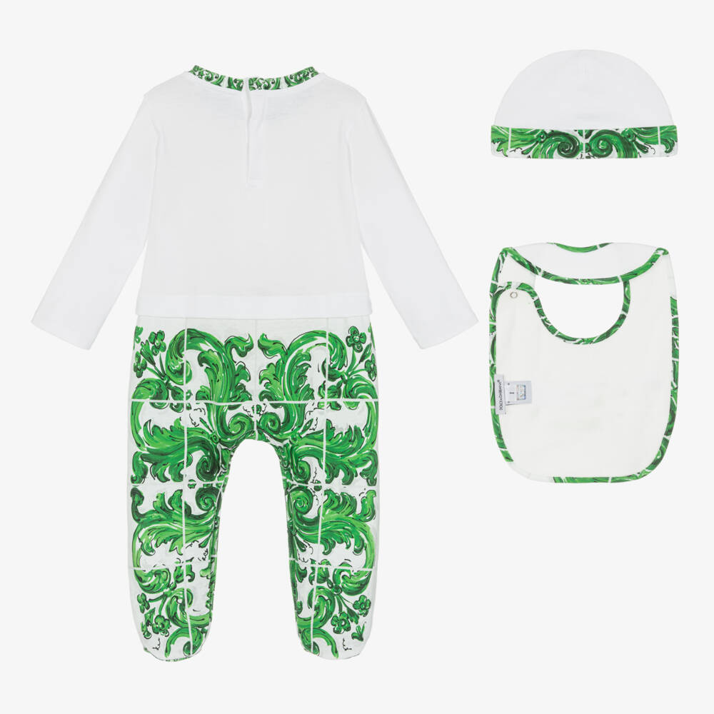 Dolce & Gabbana-Boys Majolica Cotton Babysuit Ensemble | Childrensalon Outlet