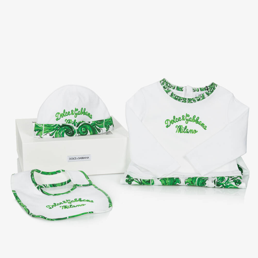 Dolce & Gabbana-Boys Majolica Cotton Babysuit Ensemble | Childrensalon Outlet