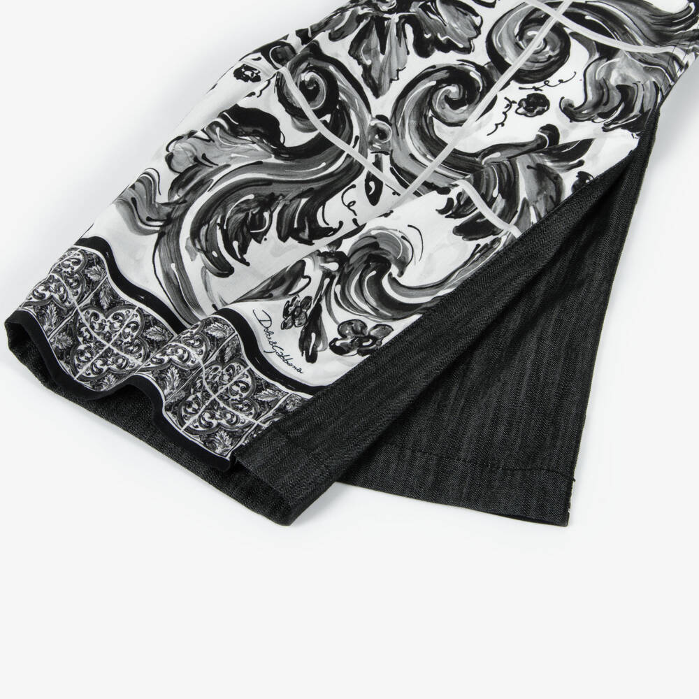Dolce & Gabbana-Boys Majolica Print Chambray Shorts | Childrensalon Outlet