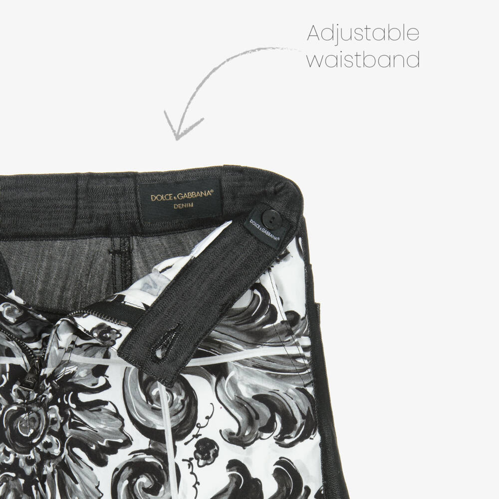 Dolce & Gabbana-Boys Majolica Print Chambray Shorts | Childrensalon Outlet