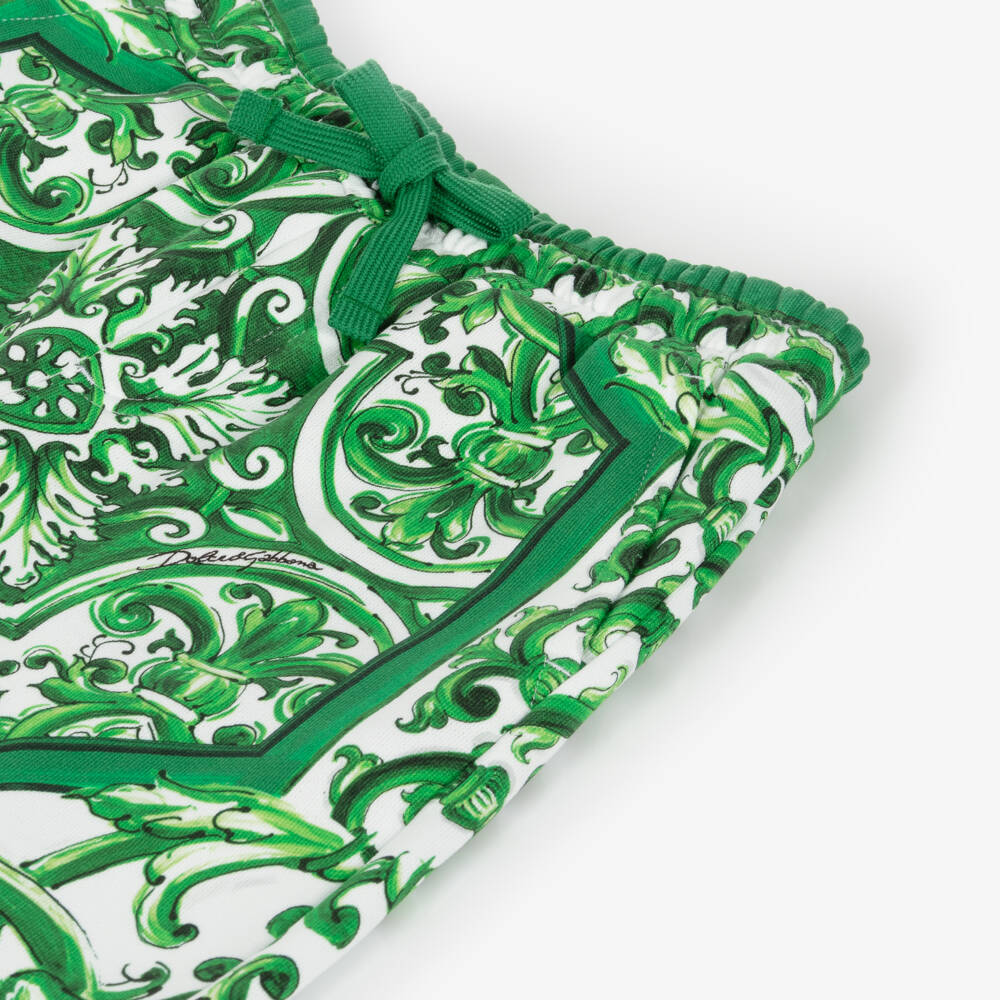 Dolce & Gabbana-Boys Majolica Print Cotton Shorts | Childrensalon Outlet