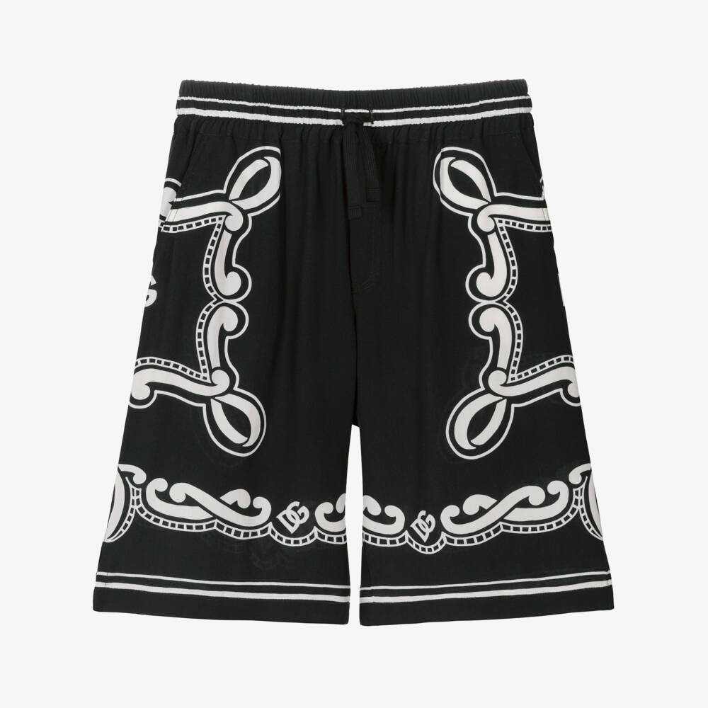 Dolce & Gabbana-Boys Monochrome Bandana Pattern Shorts | Childrensalon Outlet