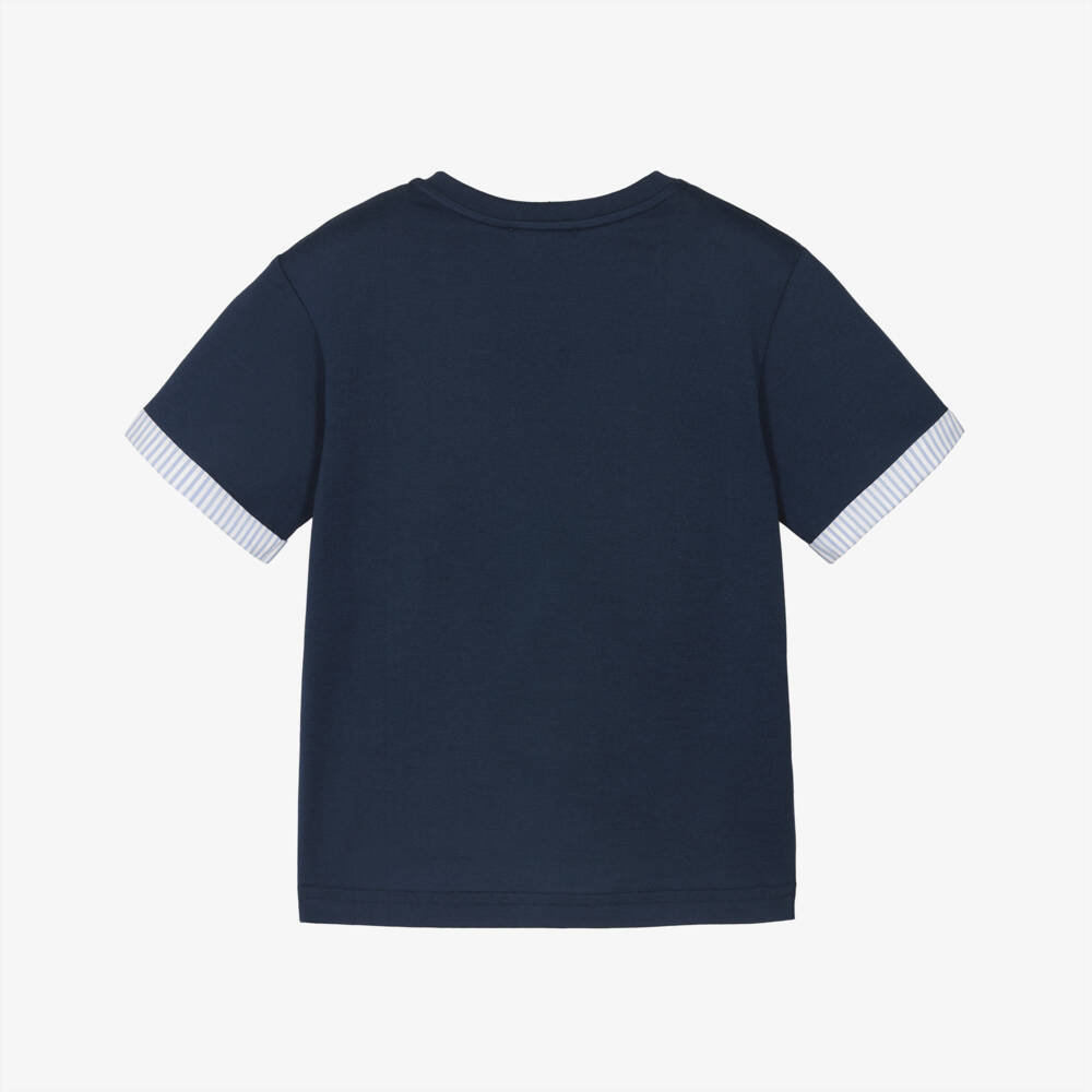 Dolce & Gabbana-Boys Nautical Blue Cotton Tee | Childrensalon Outlet