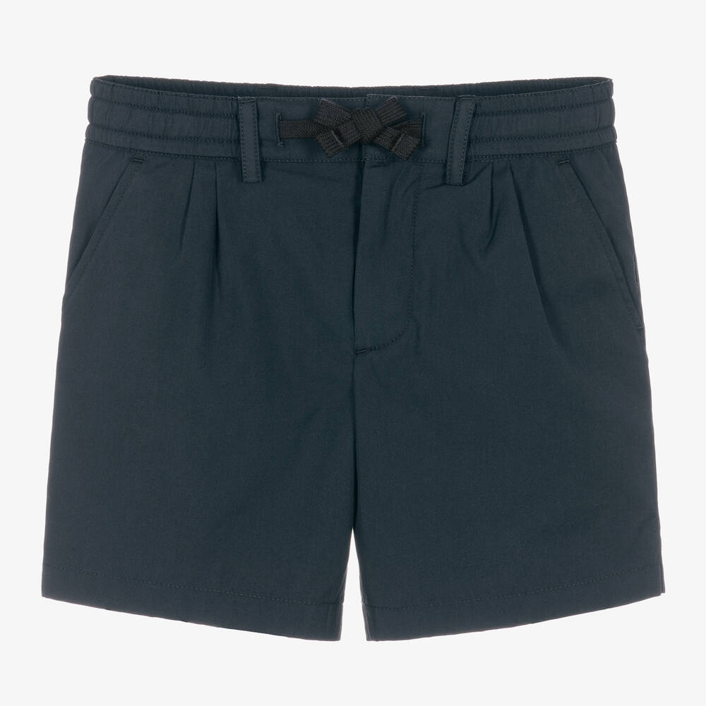 Dolce & Gabbana - Boys Navy Blue Bermuda Logo Shorts | Childrensalon