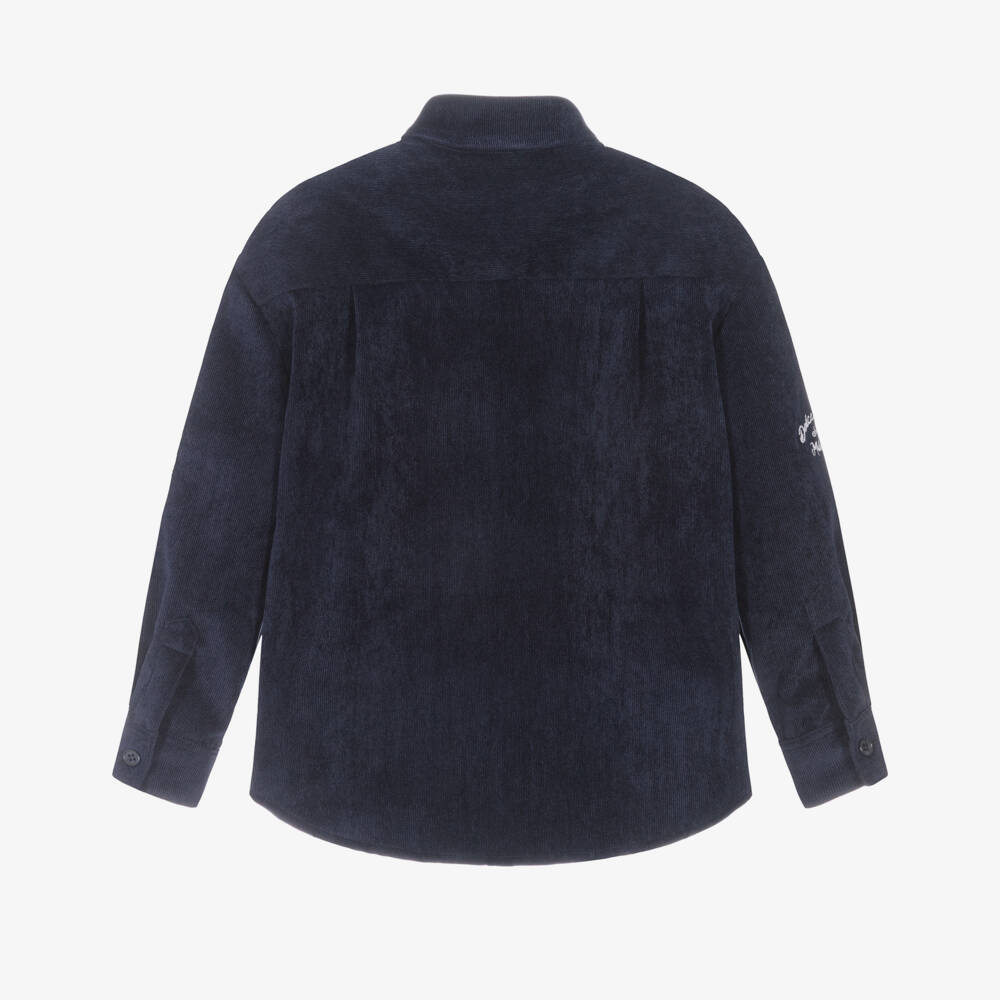 Dolce & Gabbana-Boys Navy Blue Corduroy Shirt | Childrensalon Outlet