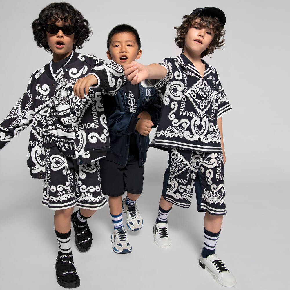 Dolce & Gabbana-Boys Navy Blue Cotton DG Anchor Hoodie | Childrensalon Outlet