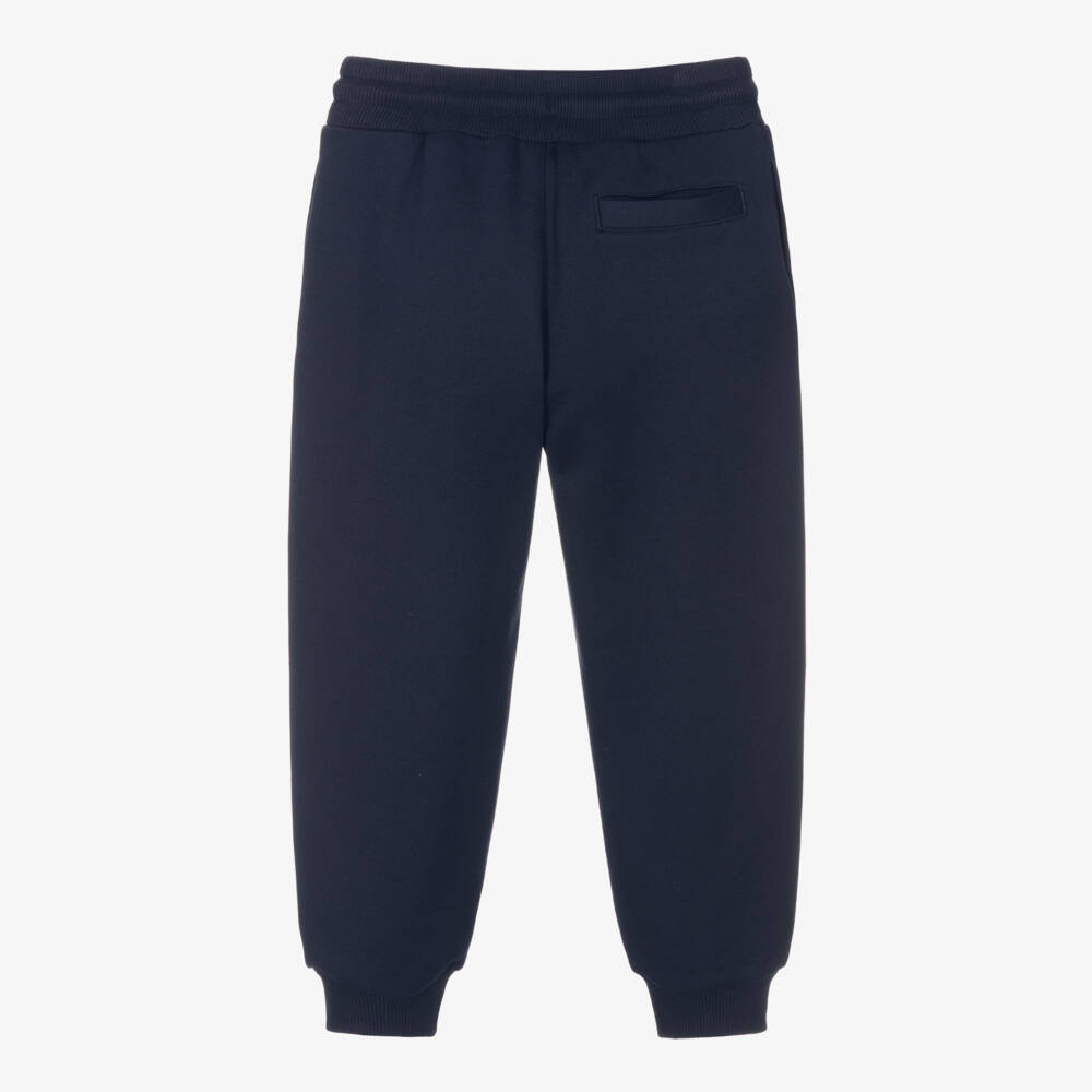 Dolce & Gabbana-Boys Navy Blue Cotton DG Cuffed Joggers | Childrensalon Outlet