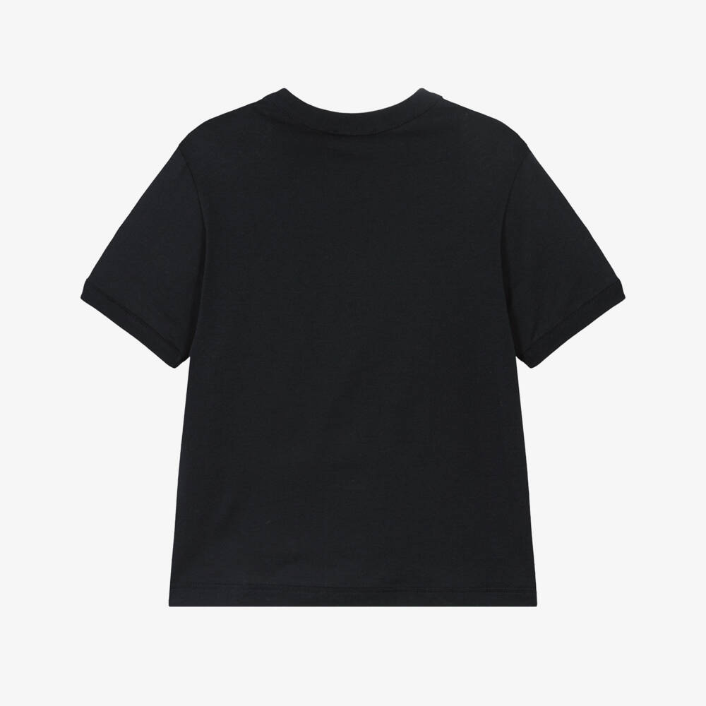 Dolce & Gabbana-Boys Navy Blue Cotton Henley T-Shirt | Childrensalon Outlet