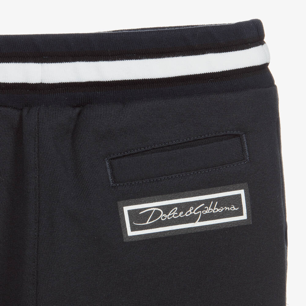 دولتشي آند غابانا-جوغرز قطن جيرسي لون كحلي للأولاد | Childrensalon Outlet