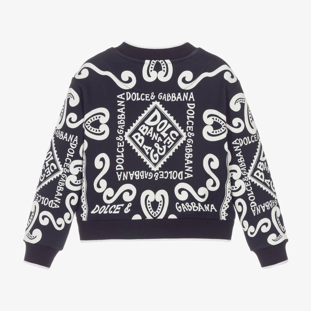 Dolce & Gabbana-Boys Navy Blue Cotton Marina Sweatshirt | Childrensalon Outlet