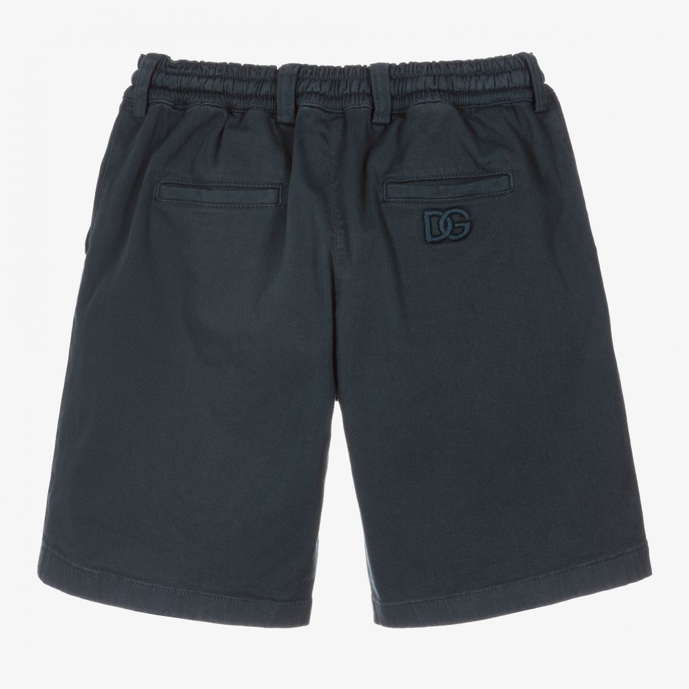 Dolce & Gabbana-Boys Navy Blue Cotton Shorts | Childrensalon Outlet
