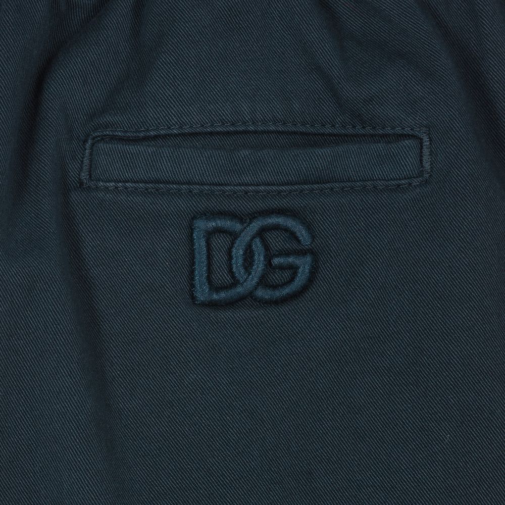 Dolce & Gabbana-Boys Navy Blue Cotton Shorts | Childrensalon Outlet