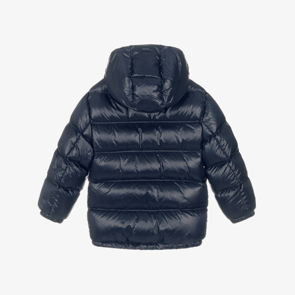 Dolce & Gabbana-Boys Navy Blue Down Padded Coat with DG Crest | Childrensalon Outlet