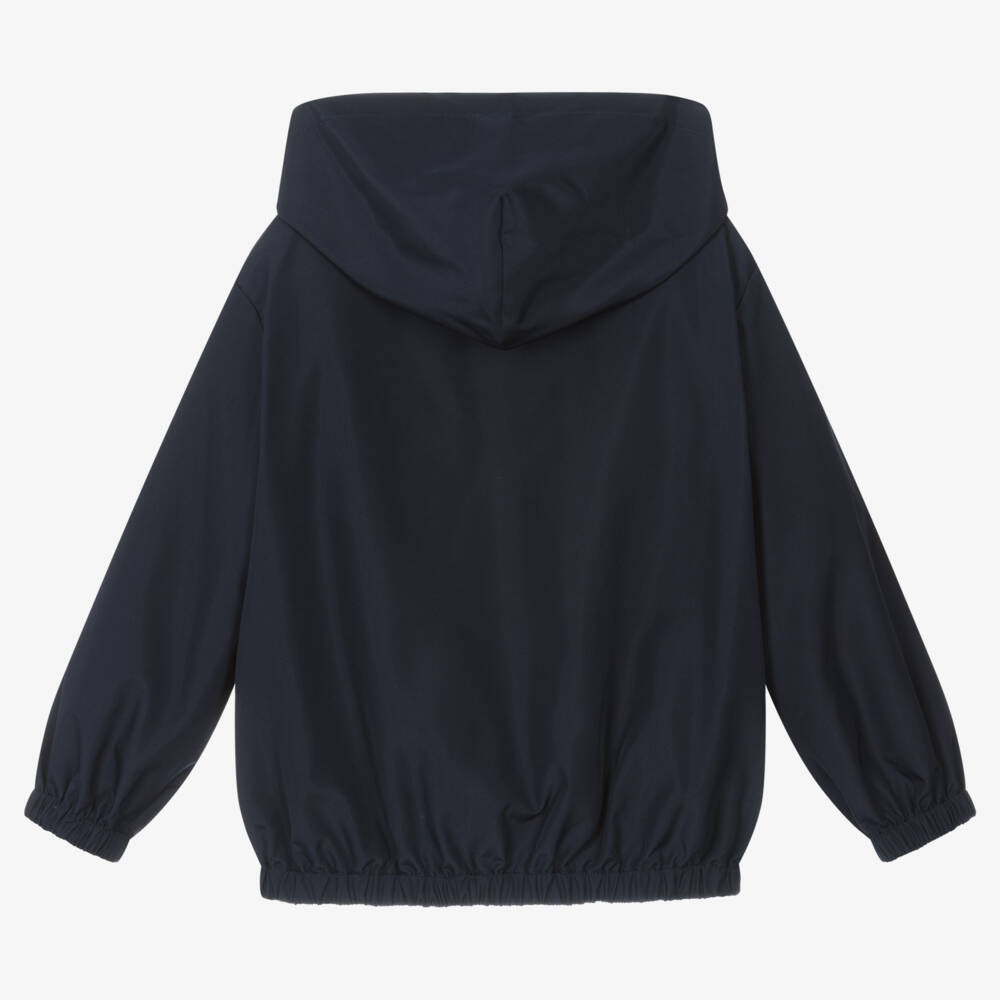 Dolce & Gabbana-Boys Navy Blue Hooded Jacket | Childrensalon Outlet