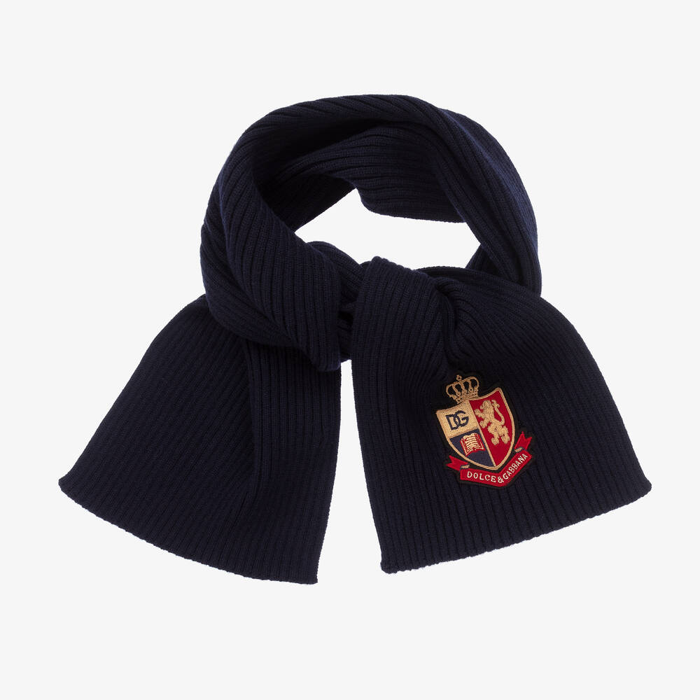 Dolce & Gabbana - Boys Navy Blue Knitted Scarf | Childrensalon