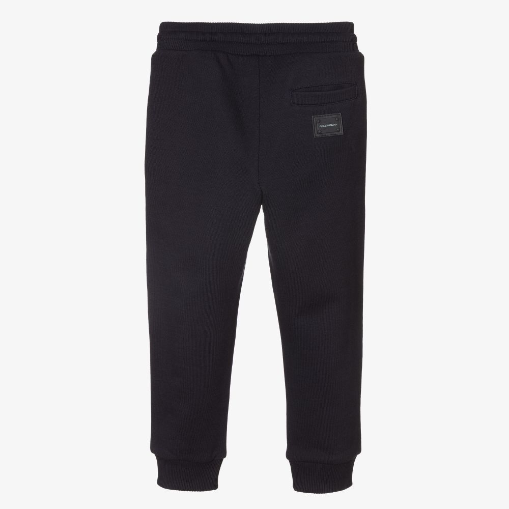 Dolce & Gabbana-Boys Navy Blue Logo Joggers | Childrensalon Outlet