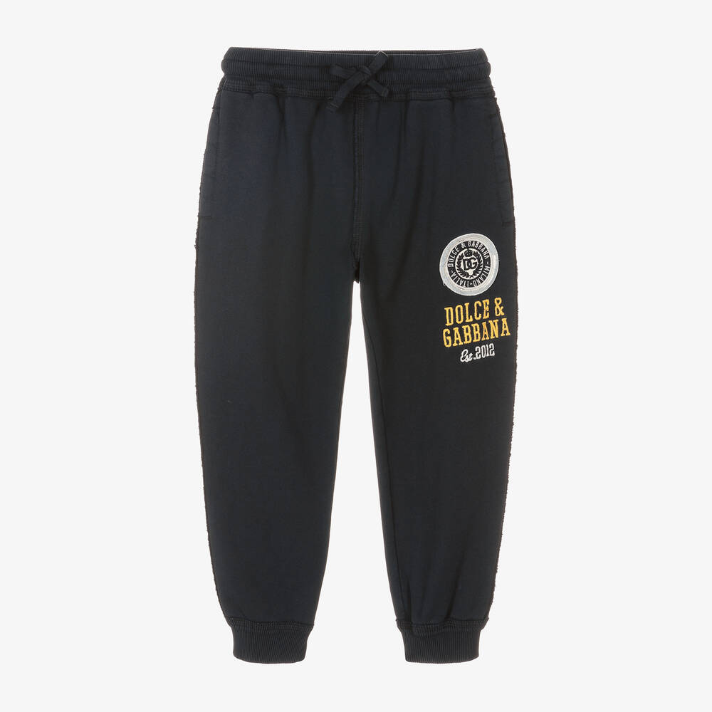 Dolce & Gabbana - Boys Navy Blue Logo Joggers | Childrensalon