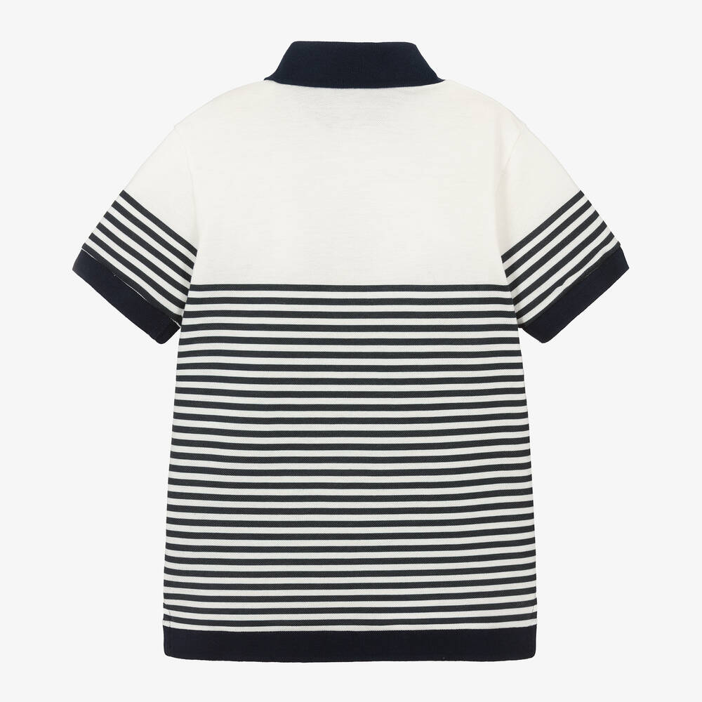 Dolce & Gabbana - Boys Navy Blue Striped Cotton Polo Shirt