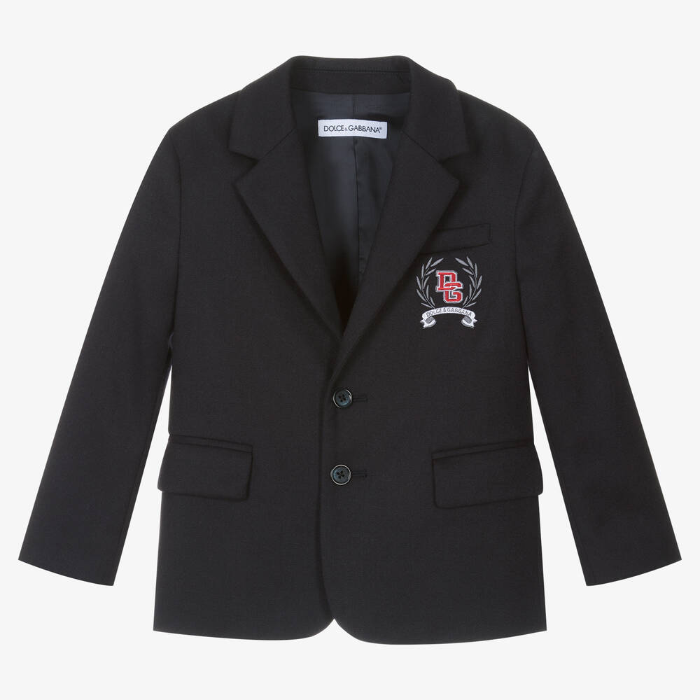 Dolce & Gabbana - Boys Navy Blue Wool Blazer | Childrensalon