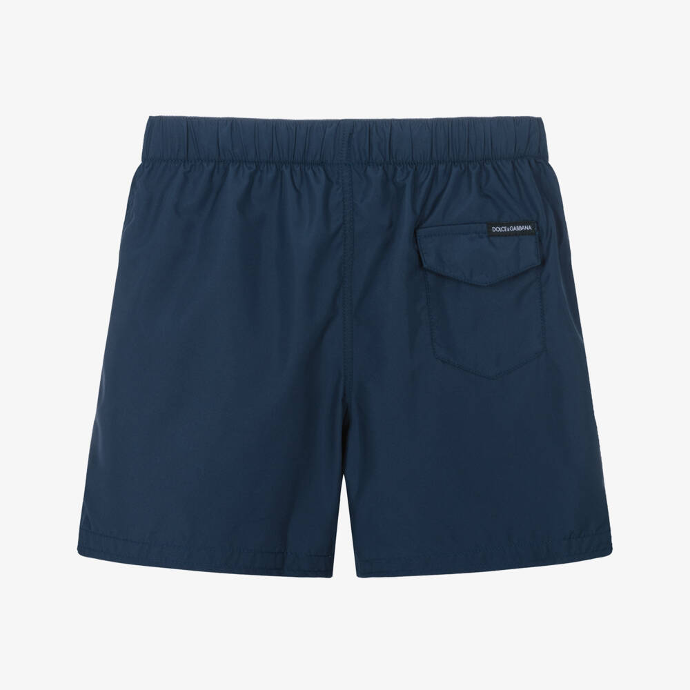 Dolce & Gabbana-شورت سباحة للأولاد بلون كحلي مع شعار | Childrensalon Outlet