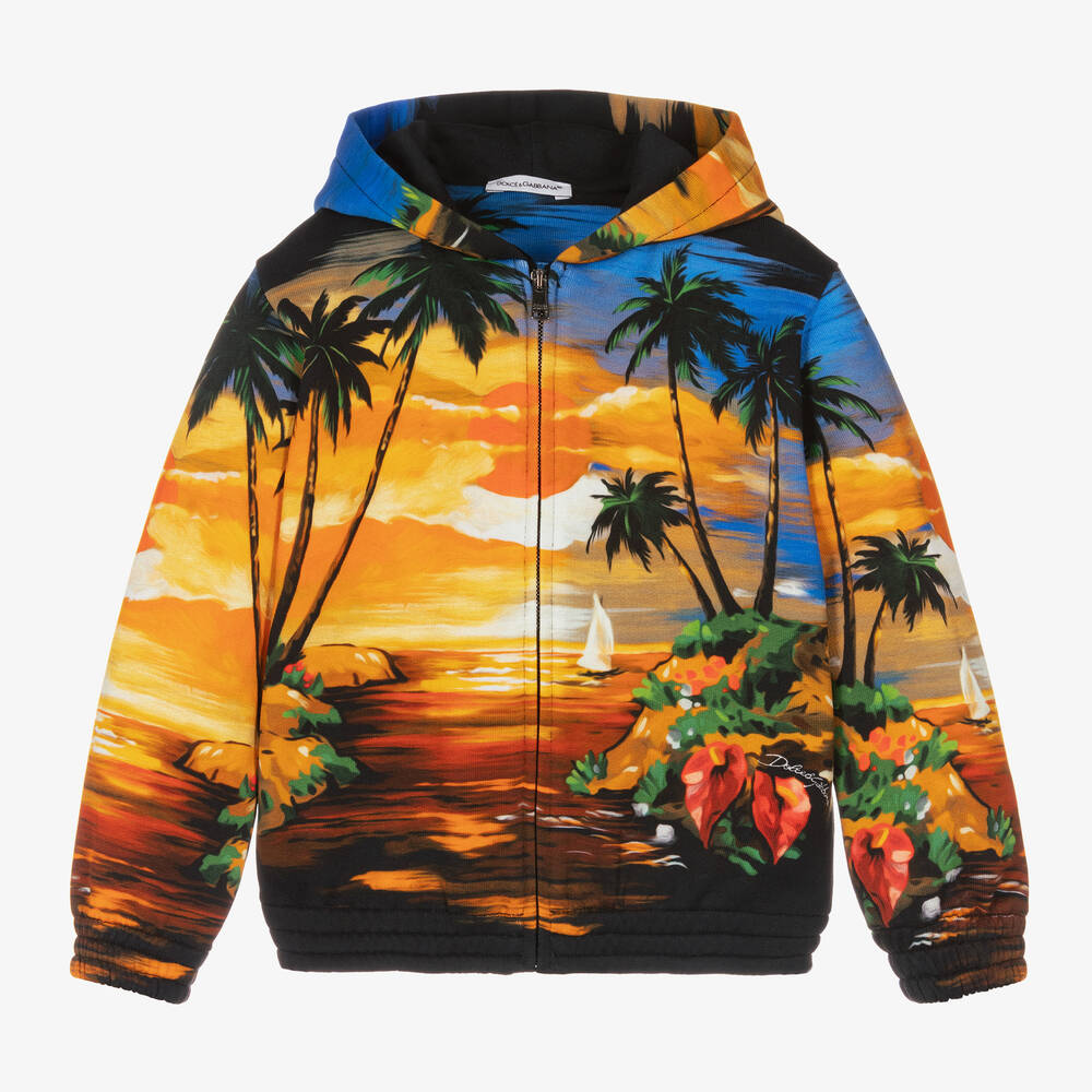 Dolce & Gabbana - Jacke mit Hawaii-Print orange/blau | Childrensalon