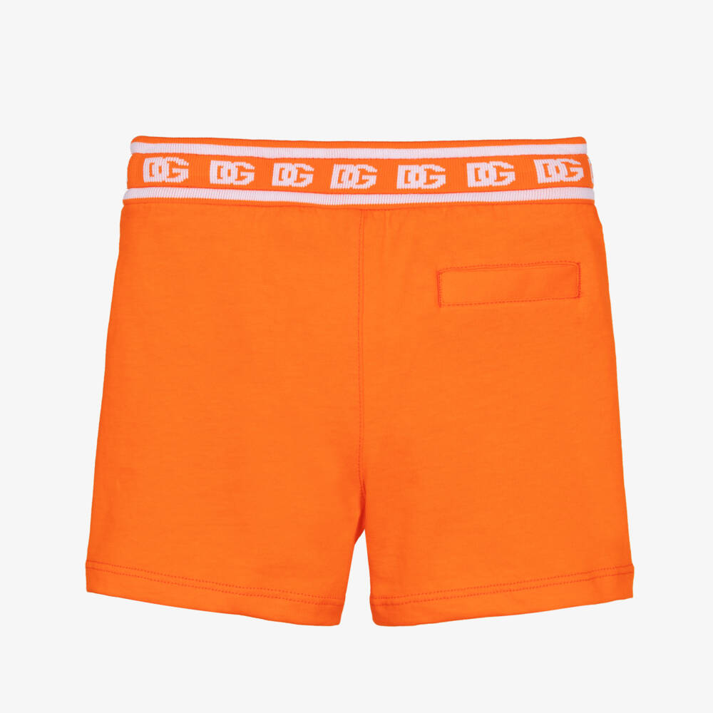 Dolce & Gabbana-Boys Orange Cotton DG Shorts | Childrensalon Outlet