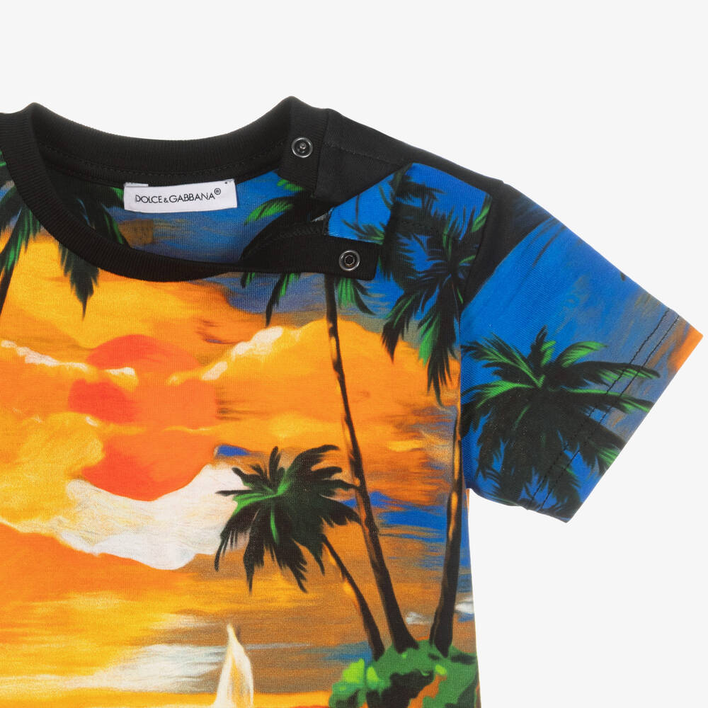 Tシャツ・カットソー Dolce & Gabbana Cotton 'Hawaii' shirt (G5JH9THH5EC I33TN) Cotton Hawaiian shirt with branded tag in Black for Men