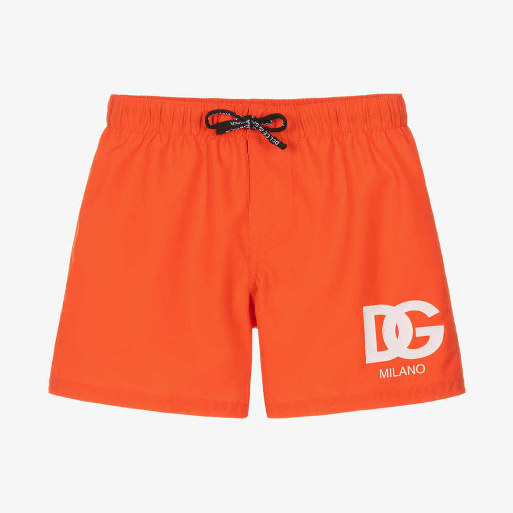 Dolce & Gabbana-Boys Orange DG Swim Shorts | Childrensalon Outlet