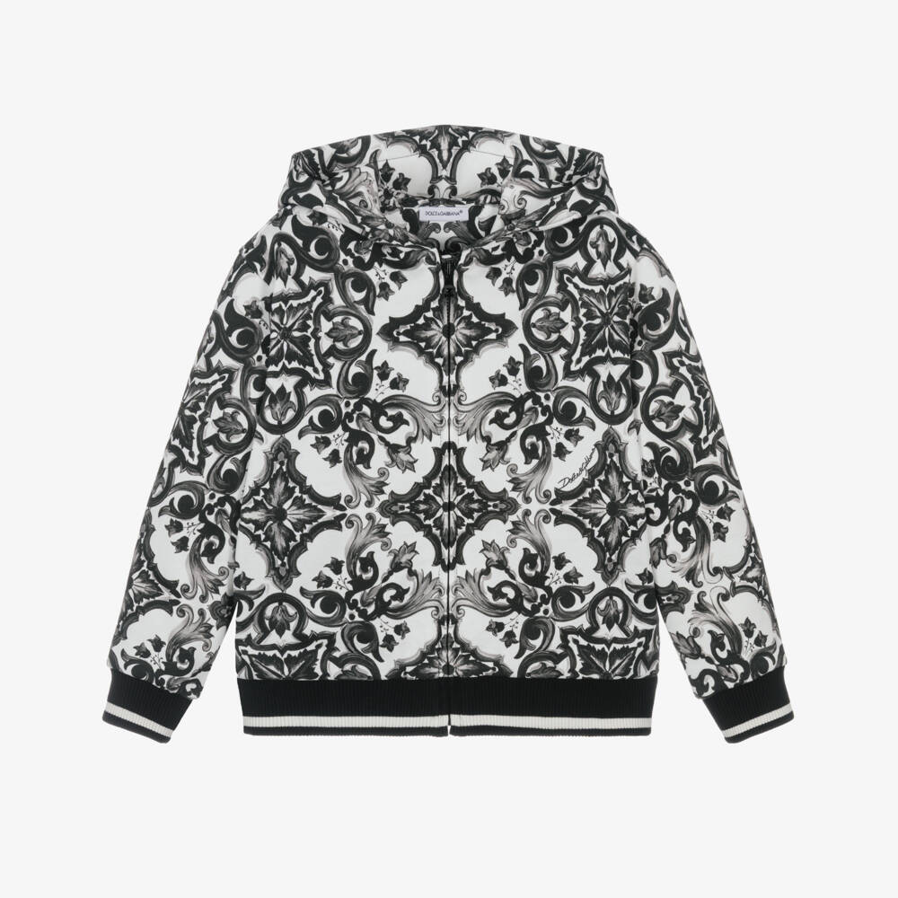 Dolce & Gabbana-Boys Ornate Patterned Zip-Up Top | Childrensalon Outlet