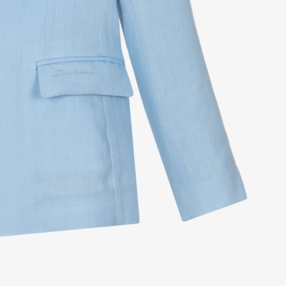 Dolce & Gabbana-بليزر كتان لون أزرق للأولاد | Childrensalon Outlet