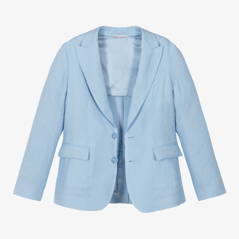Dolce & Gabbana-بليزر كتان لون أزرق للأولاد | Childrensalon Outlet