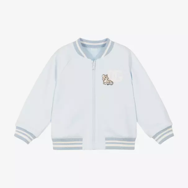 Dolce & Gabbana-Голубая двусторонняя куртка- бомбер для малышей | Childrensalon Outlet
