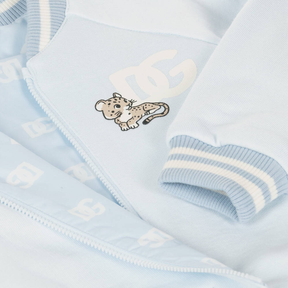 Dolce & Gabbana-Голубая двусторонняя куртка- бомбер для малышей | Childrensalon Outlet