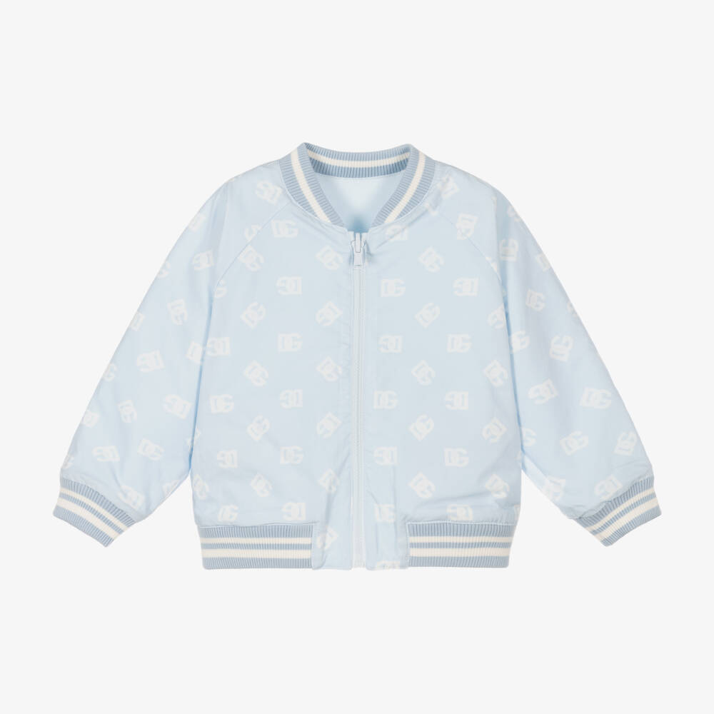 Dolce & Gabbana-Голубая двусторонняя куртка- бомбер для малышей | Childrensalon Outlet