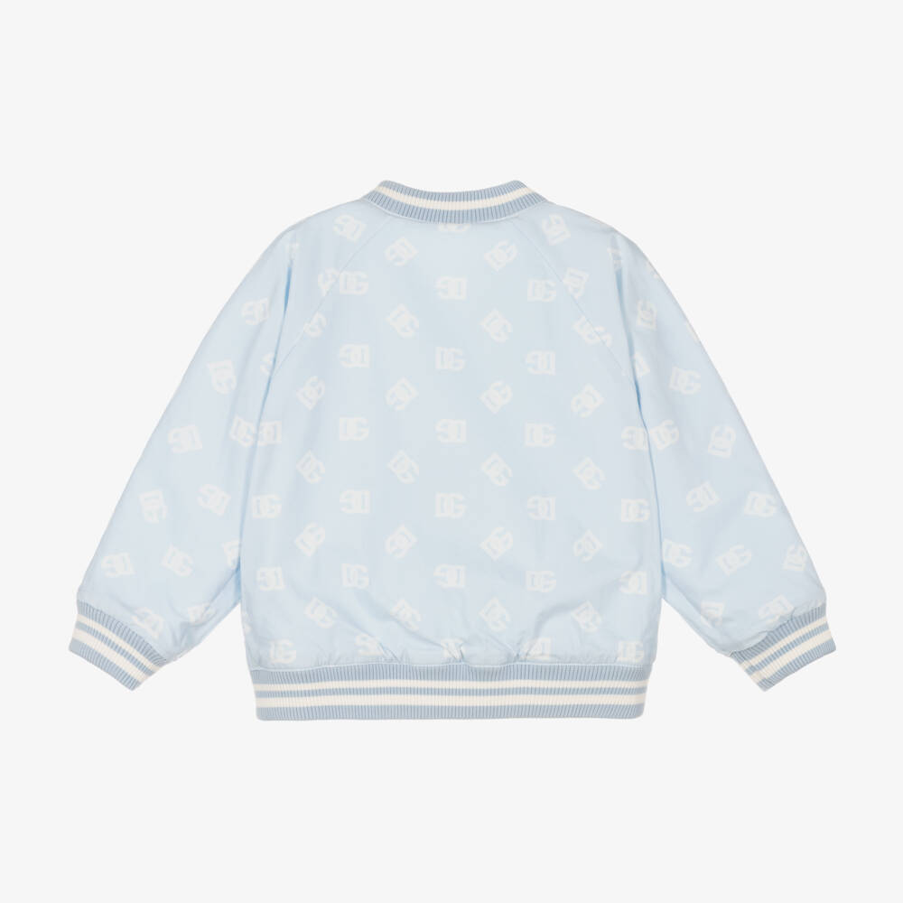 Dolce & Gabbana-Голубая двусторонняя куртка- бомбер для малышей | Childrensalon Outlet