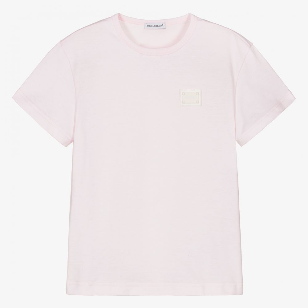 Dolce & Gabbana - Розовая хлопковая футболка для мальчиков | Childrensalon