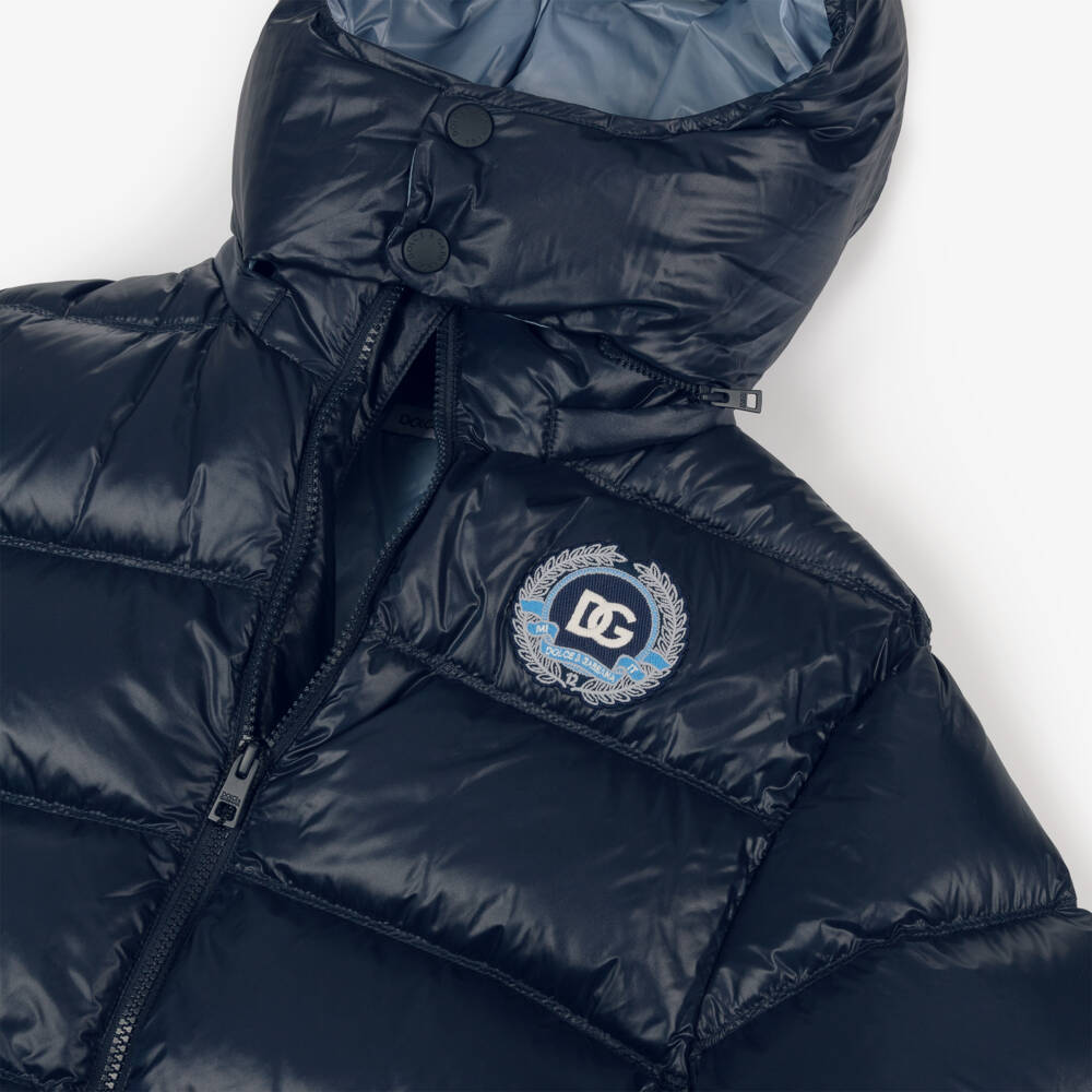 Dolce & Gabbana-Boys Quilted Jacket in Blue | Childrensalon Outlet