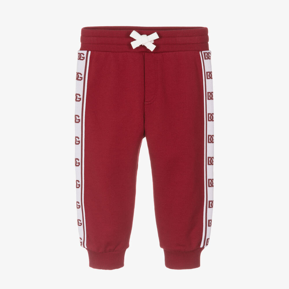 Dolce & Gabbana - Boys Red Cotton Jersey Joggers | Childrensalon