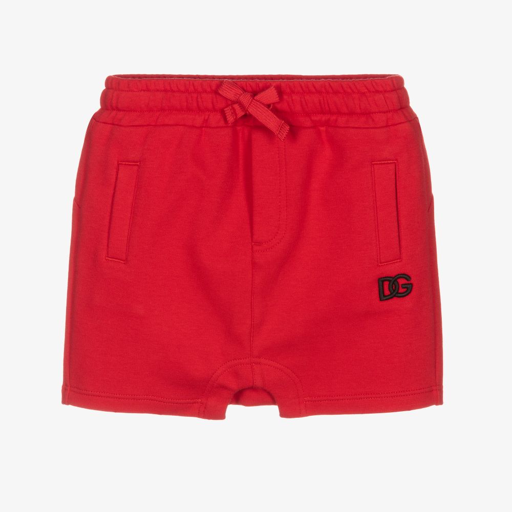 Dolce & Gabbana - Boys Red Cotton Jersey Shorts | Childrensalon