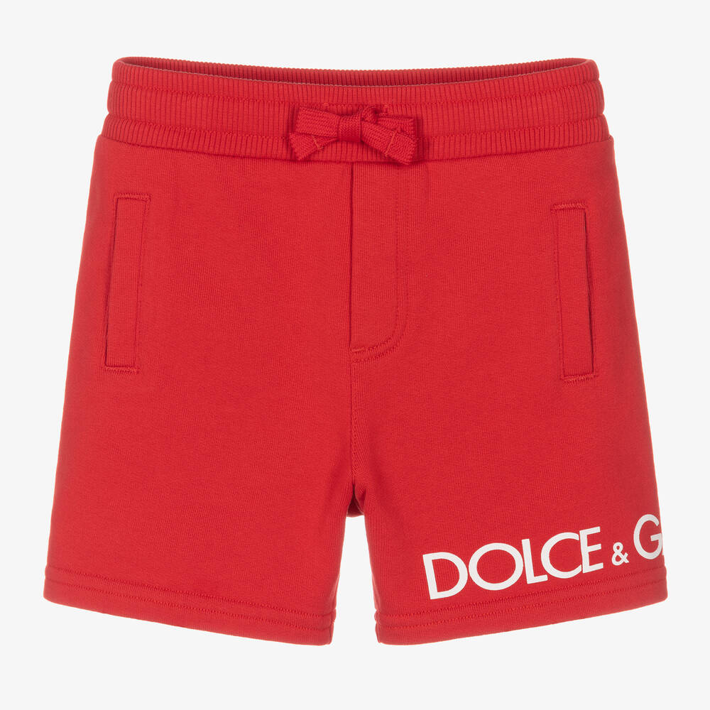 Dolce & Gabbana - شورت أطفال ولادي قطن لون أحمر | Childrensalon