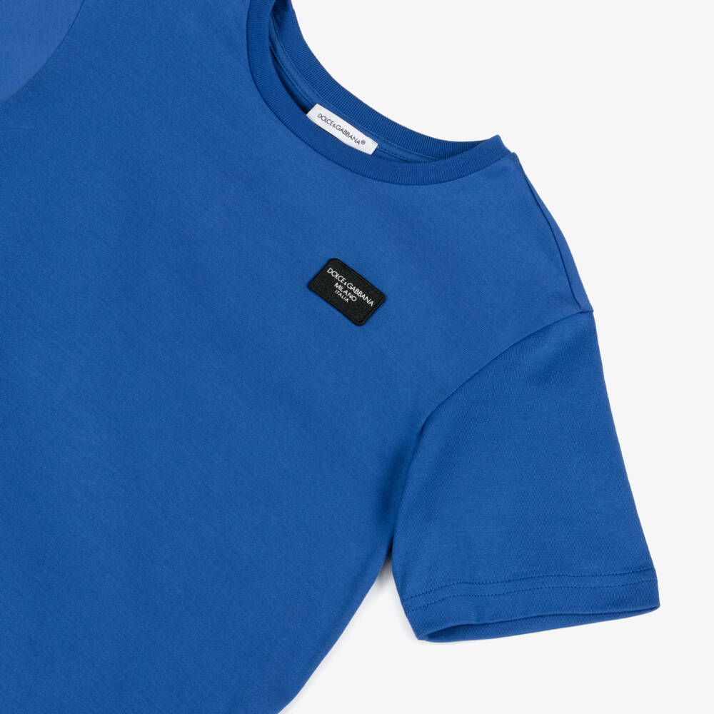 Dolce & Gabbana-Boys Sky Cotton Emblem Tee | Childrensalon Outlet