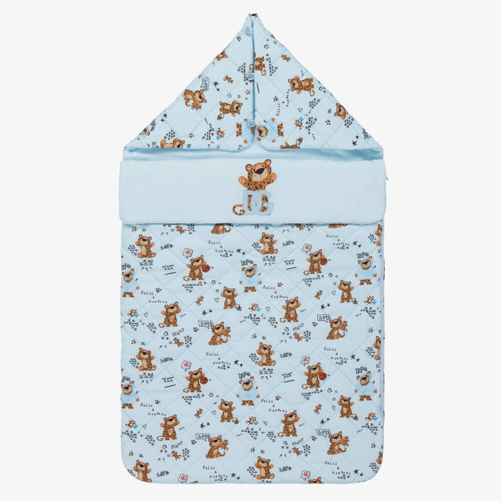 Dolce & Gabbana-Кокон из хлопка с небесным леопардовым принтом для мальчиков | Childrensalon Outlet