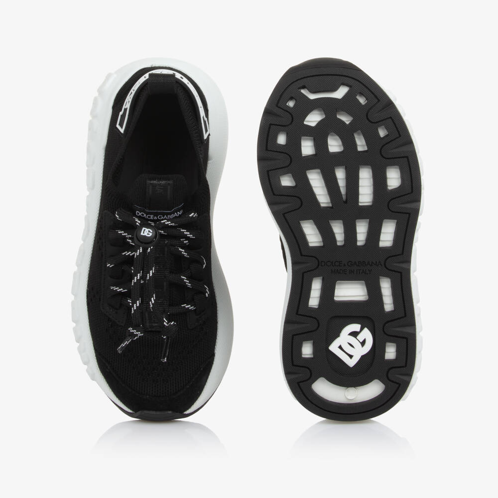 Dolce & Gabbana-Boys Sleek Knit Black Trainers | Childrensalon Outlet