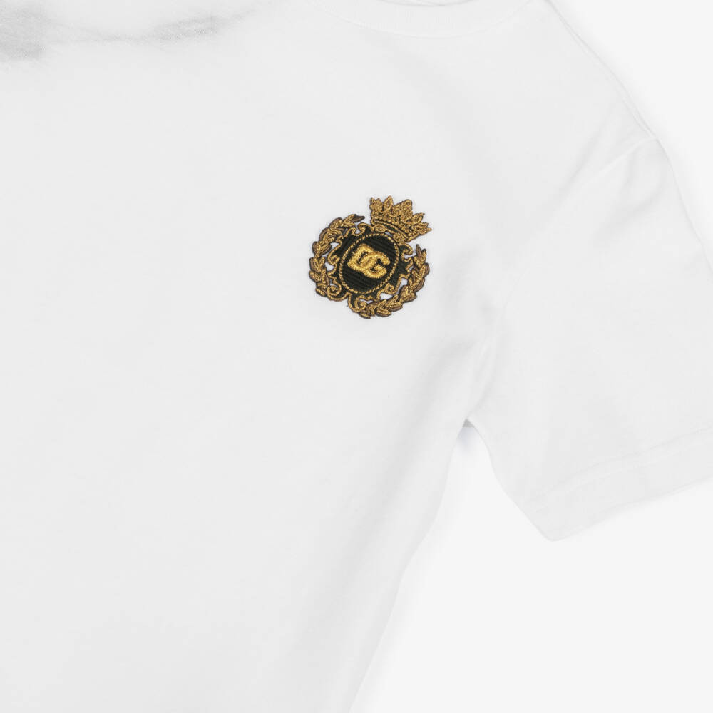 Dolce & Gabbana-Boys Soft White Logo Tee | Childrensalon Outlet