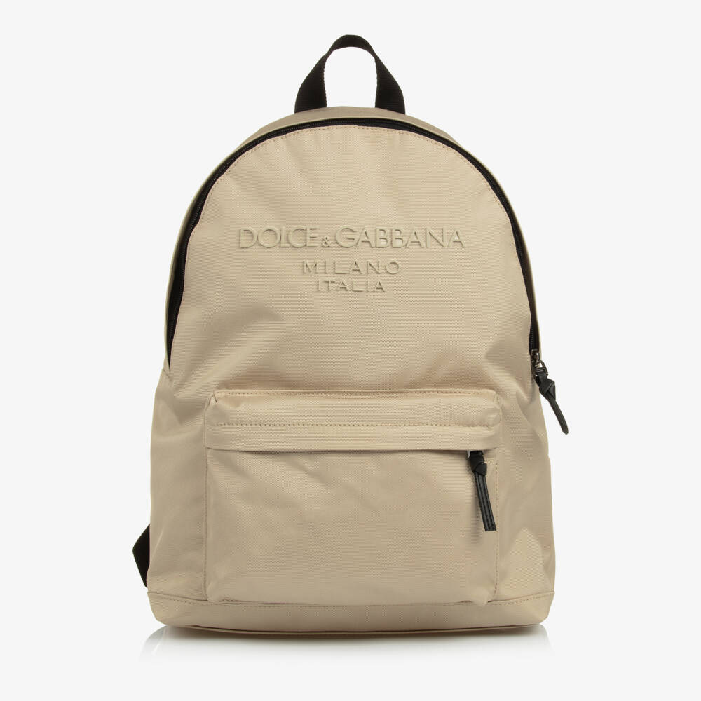 Dolce & Gabbana-Boys Stone Canvas School Bag | Childrensalon Outlet