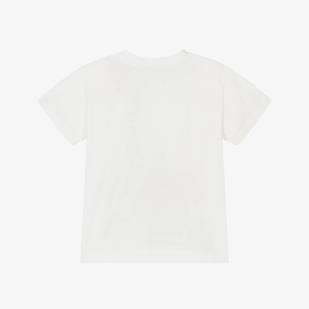Dolce & Gabbana-Футболка с карманом в полоску белая для мальчиков | Childrensalon Outlet